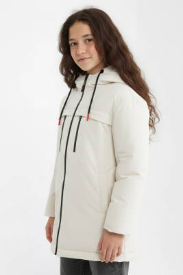 D1fference İçi Astarlı Cepli Kapüşonlu Jel Elyaflı Su ve Rügar Geçirmez Kız Çocuk Kışlık Mont - 28