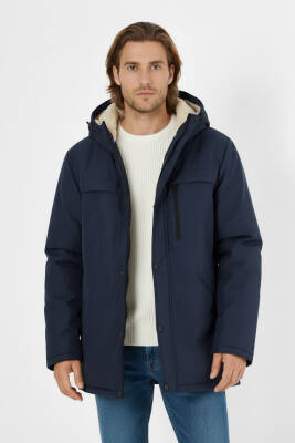 D1fference İçi Kürklü Cepli Kapüşonlu Jel Elyaflı Su ve Rügar Geçirmez Erkek Kışlık Mont - 7