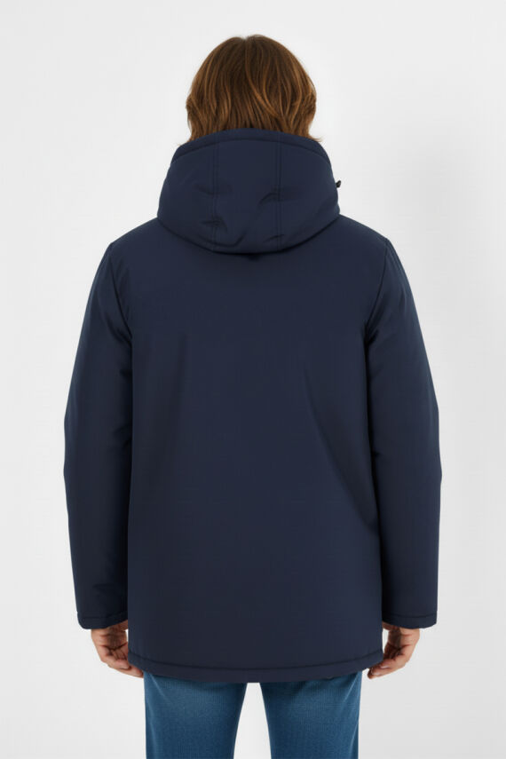 D1fference İçi Kürklü Cepli Kapüşonlu Jel Elyaflı Su ve Rügar Geçirmez Erkek Kışlık Mont - 10