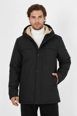 D1fference İçi Kürklü Cepli Kapüşonlu Jel Elyaflı Su ve Rügar Geçirmez Erkek Kışlık Mont - 14