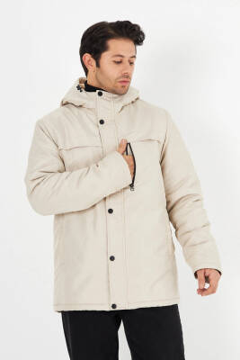 D1fference İçi Kürklü Cepli Kapüşonlu Jel Elyaflı Su ve Rügar Geçirmez Erkek Kışlık Mont - 18