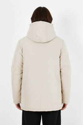 İçi Kürklü Su ve Rüzgar Geçirmez Cepli Kapüşonlu Erkek Mont - 13