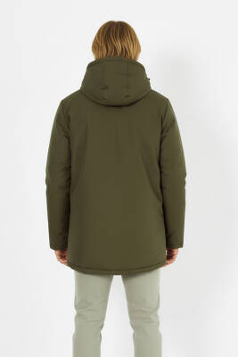 İçi Kürklü Su ve Rüzgar Geçirmez Cepli Kapüşonlu Erkek Mont - 20