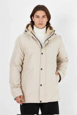 D1fference İçi Kürklü Cepli Kapüşonlu Jel Elyaflı Su ve Rügar Geçirmez Erkek Kışlık Mont - 14