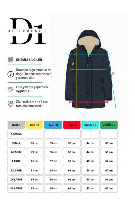 D1fference İçi Kürklü Cepli Kapüşonlu Jel Elyaflı Su ve Rügar Geçirmez Erkek Kışlık Mont - 18