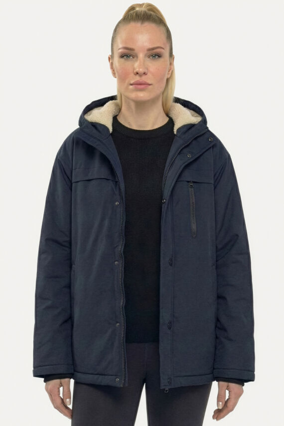 D1fference İçi Kürklü Cepli Kapüşonlu Jel Elyaflı Su ve Rügar Geçirmez Kadın Kışlık Mont - 1