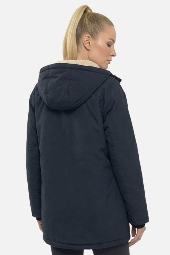 D1fference İçi Kürklü Cepli Kapüşonlu Jel Elyaflı Su ve Rügar Geçirmez Kadın Kışlık Mont - 6