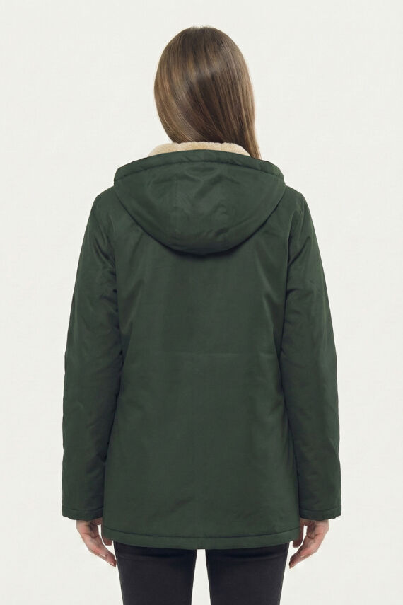 D1fference İçi Kürklü Cepli Kapüşonlu Jel Elyaflı Su ve Rügar Geçirmez Kadın Kışlık Mont - 20