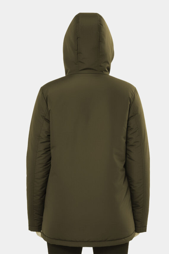 İçi Kürklü Su ve Rüzgar Geçirmez Cepli Kapüşonlu Kadın Mont - 11