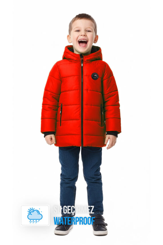 İçi Kürklü Su ve Rüzgar Geçirmez Erkek Çocuk Mont - 3