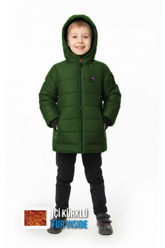 İçi Kürklü Su ve Rüzgar Geçirmez Erkek Çocuk Mont - 7