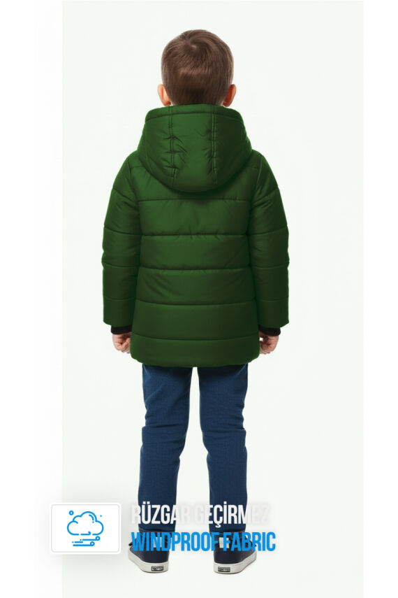 İçi Kürklü Su ve Rüzgar Geçirmez Erkek Çocuk Mont - 10