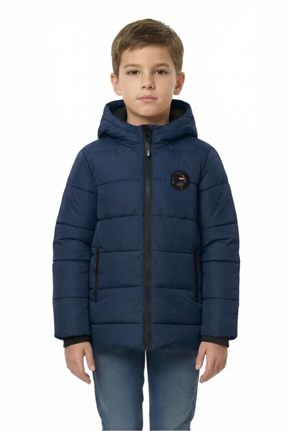 D1fference İçi Kürklü Cepli Kapüşonlu Jel Elyaflı Su ve Rügar Geçirmez Erkek Çocuk Kışlık Mont - 7