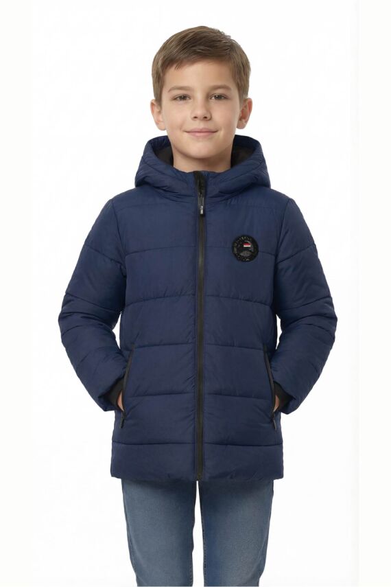 D1fference İçi Kürklü Cepli Kapüşonlu Jel Elyaflı Su ve Rügar Geçirmez Erkek Çocuk Kışlık Mont - 8