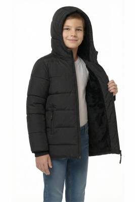 D1fference İçi Kürklü Cepli Kapüşonlu Jel Elyaflı Su ve Rügar Geçirmez Erkek Çocuk Kışlık Mont - 15