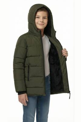 D1fference İçi Kürklü Cepli Kapüşonlu Jel Elyaflı Su ve Rügar Geçirmez Erkek Çocuk Kışlık Mont - 21