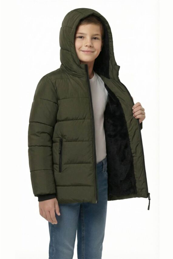 D1fference İçi Kürklü Cepli Kapüşonlu Jel Elyaflı Su ve Rügar Geçirmez Erkek Çocuk Kışlık Mont - 21