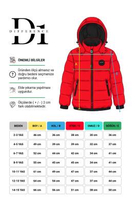 D1fference İçi Kürklü Cepli Kapüşonlu Jel Elyaflı Su ve Rügar Geçirmez Erkek Çocuk Kışlık Mont - 29