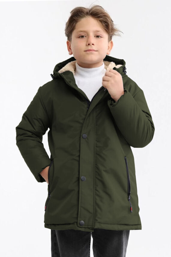 İçi Kürklü Su ve Rüzgar Geçirmez Erkek Çocuk Mont - 1
