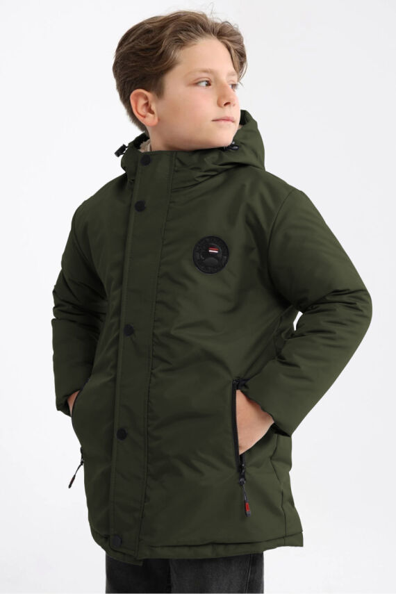 İçi Kürklü Su ve Rüzgar Geçirmez Erkek Çocuk Mont - 3