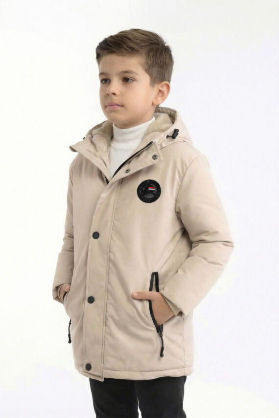 D1fference İçi Kürklü Cepli Kapüşonlu Jel Elyaflı Su ve Rügar Geçirmez Erkek Çocuk Kışlık Mont - 40