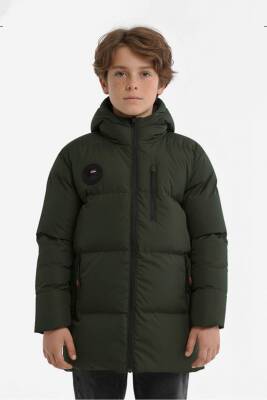 D1fference İçi Kürklü Cepli Kapüşonlu Jel Elyaflı Su ve Rügar Geçirmez Erkek Çocuk Kışlık Mont