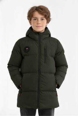 D1fference İçi Kürklü Cepli Kapüşonlu Jel Elyaflı Su ve Rügar Geçirmez Erkek Çocuk Kışlık Mont - 3