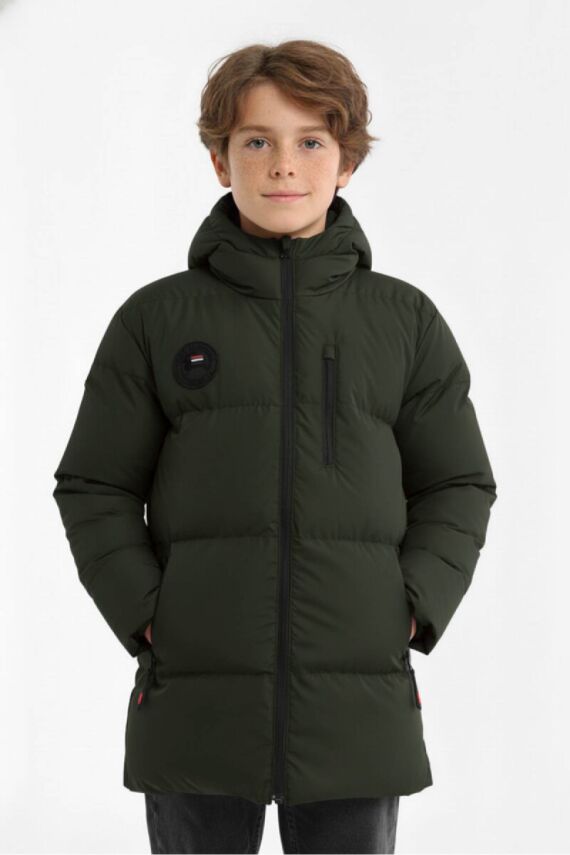 D1fference İçi Kürklü Cepli Kapüşonlu Jel Elyaflı Su ve Rügar Geçirmez Erkek Çocuk Kışlık Mont - 3