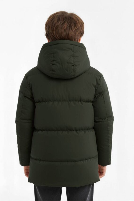 D1fference İçi Kürklü Cepli Kapüşonlu Jel Elyaflı Su ve Rügar Geçirmez Erkek Çocuk Kışlık Mont - 5