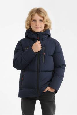 D1fference İçi Kürklü Cepli Kapüşonlu Jel Elyaflı Su ve Rügar Geçirmez Erkek Çocuk Kışlık Mont - 12