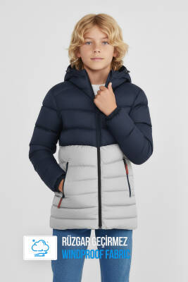 İçi Kürklü Su ve Rüzgar Geçirmez Erkek Çocuk Mont - 3