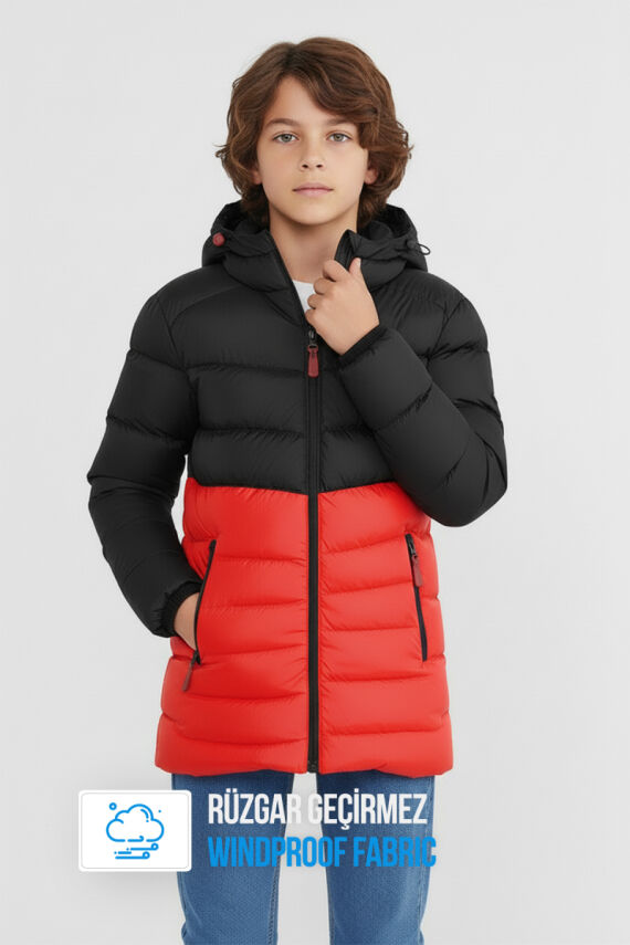İçi Kürklü Su ve Rüzgar Geçirmez Erkek Çocuk Mont - 24