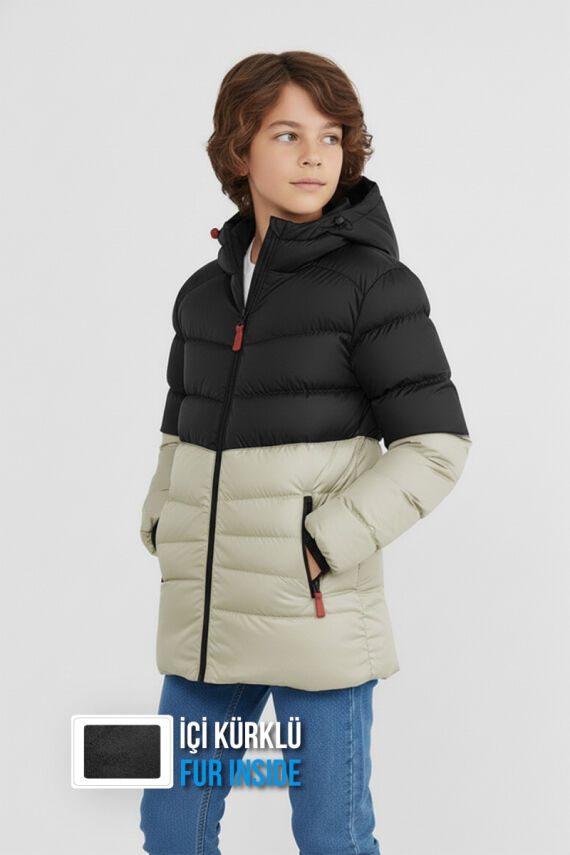 İçi Kürklü Su ve Rüzgar Geçirmez Erkek Çocuk Mont - 37