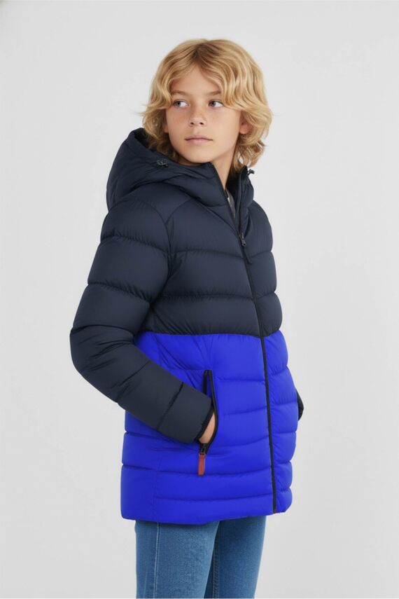 D1fference İçi Kürklü Cepli Kapüşonlu Jel Elyaflı Su ve Rügar Geçirmez Erkek Çocuk Kışlık Mont - 4