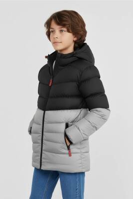 D1fference İçi Kürklü Cepli Kapüşonlu Jel Elyaflı Su ve Rügar Geçirmez Erkek Çocuk Kışlık Mont - 10