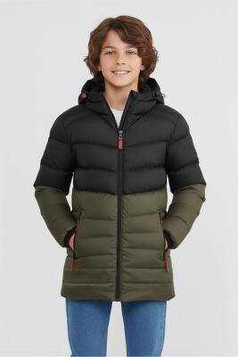 D1fference İçi Kürklü Cepli Kapüşonlu Jel Elyaflı Su ve Rügar Geçirmez Erkek Çocuk Kışlık Mont - 15