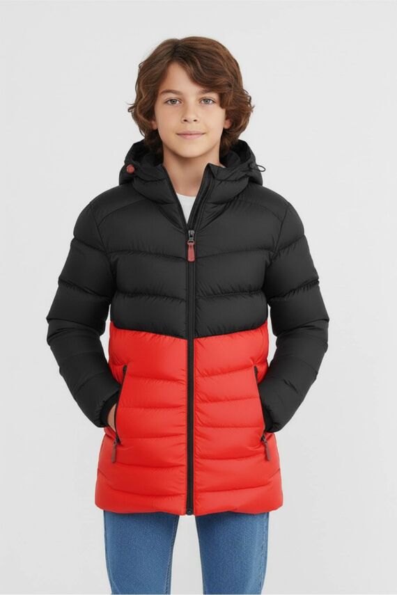 D1fference İçi Kürklü Cepli Kapüşonlu Jel Elyaflı Su ve Rügar Geçirmez Erkek Çocuk Kışlık Mont - 19