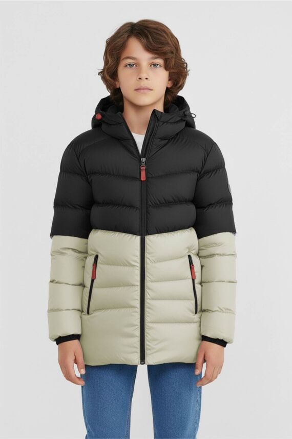 D1fference İçi Kürklü Cepli Kapüşonlu Jel Elyaflı Su ve Rügar Geçirmez Erkek Çocuk Kışlık Mont - 25
