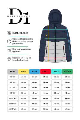 D1fference İçi Kürklü Cepli Kapüşonlu Jel Elyaflı Su ve Rügar Geçirmez Erkek Çocuk Kışlık Mont - 30