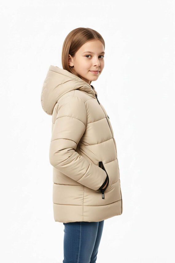 İçi Kürklü Su ve Rüzgar Geçirmez Kapüşonlu Kız Çocuk Mont - 8