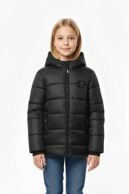 İçi Kürklü Su ve Rüzgar Geçirmez Kapüşonlu Kız Çocuk Mont