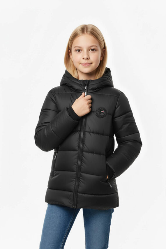 İçi Kürklü Su ve Rüzgar Geçirmez Kapüşonlu Kız Çocuk Mont - 2