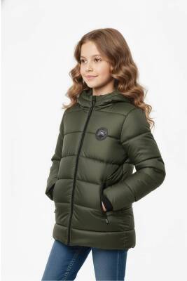 D1fference İçi Kürklü Cepli Kapüşonlu Jel Elyaflı Su ve Rügar Geçirmez Kız Çocuk Kışlık Mont - 4