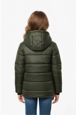 D1fference İçi Kürklü Cepli Kapüşonlu Jel Elyaflı Su ve Rügar Geçirmez Kız Çocuk Kışlık Mont - 5