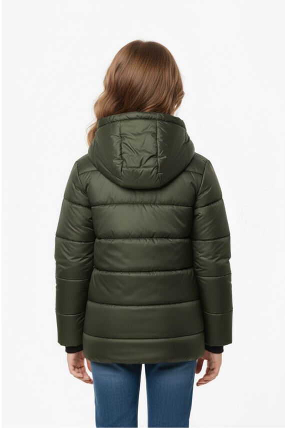 D1fference İçi Kürklü Cepli Kapüşonlu Jel Elyaflı Su ve Rügar Geçirmez Kız Çocuk Kışlık Mont - 5