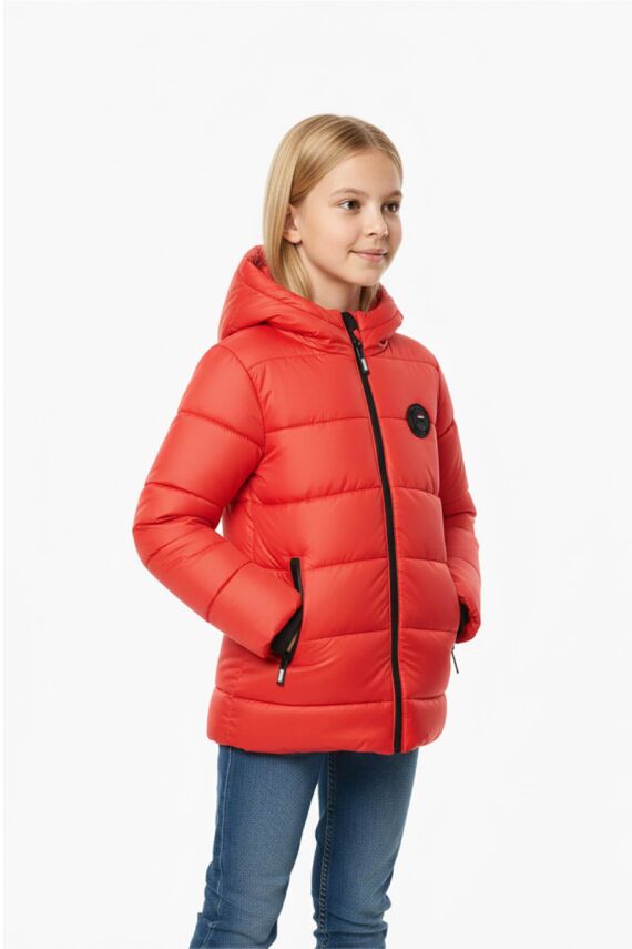 D1fference İçi Kürklü Cepli Kapüşonlu Jel Elyaflı Su ve Rügar Geçirmez Kız Çocuk Kışlık Mont - 10