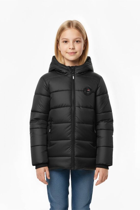 D1fference İçi Kürklü Cepli Kapüşonlu Jel Elyaflı Su ve Rügar Geçirmez Kız Çocuk Kışlık Mont - 19