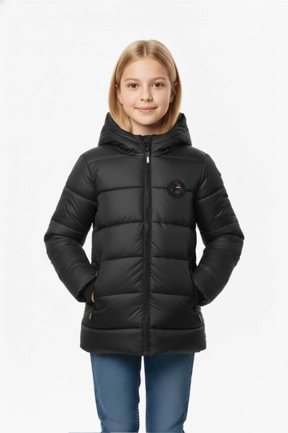 D1fference İçi Kürklü Cepli Kapüşonlu Jel Elyaflı Su ve Rügar Geçirmez Kız Çocuk Kışlık Mont - 20