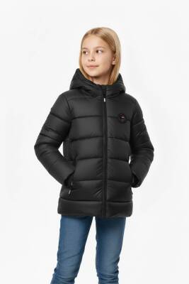 D1fference İçi Kürklü Cepli Kapüşonlu Jel Elyaflı Su ve Rügar Geçirmez Kız Çocuk Kışlık Mont - 21