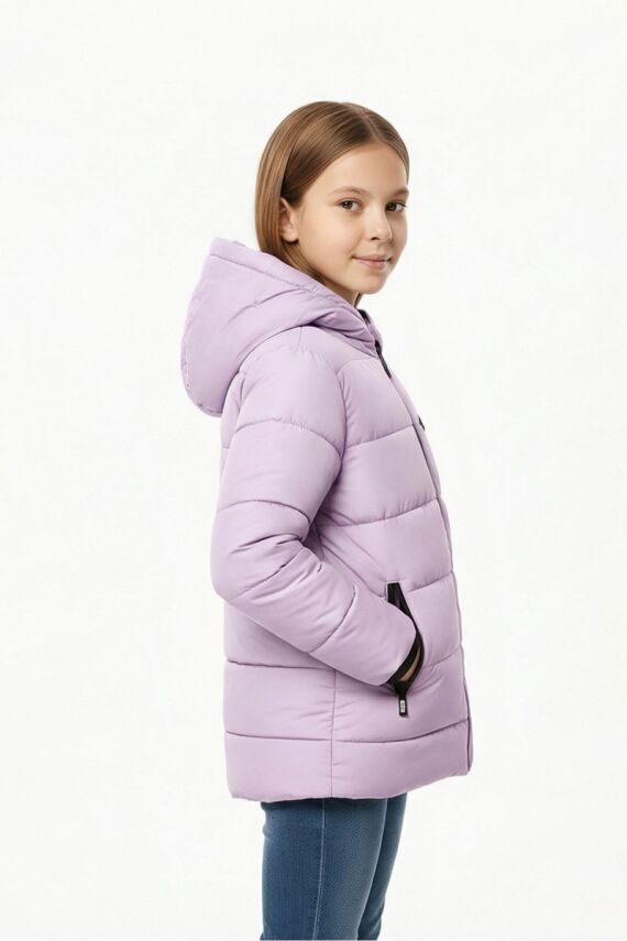 D1fference İçi Kürklü Cepli Kapüşonlu Jel Elyaflı Su ve Rügar Geçirmez Kız Çocuk Kışlık Mont - 26